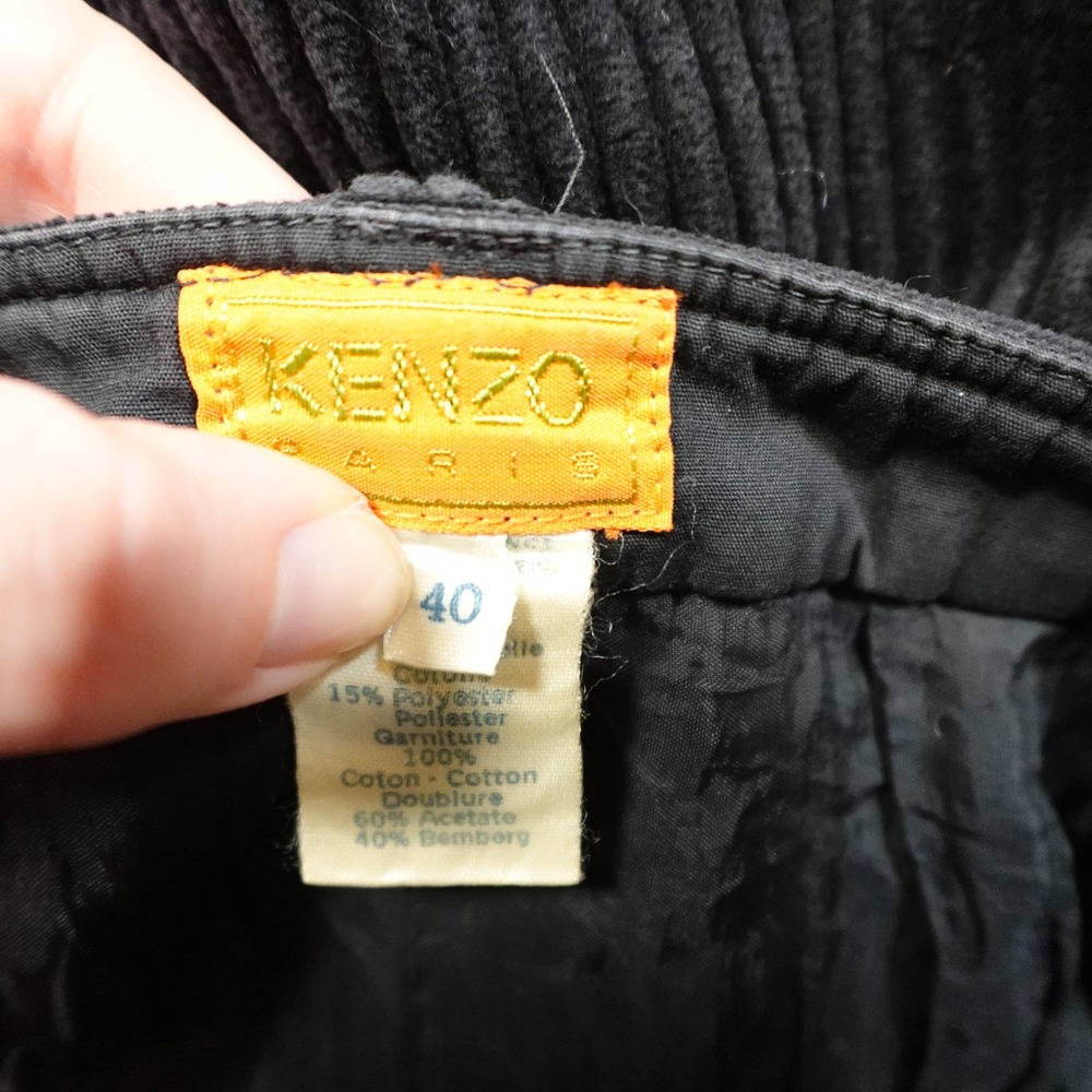 Kenzo Paris Skirt Womens Small EU40 Black Corduroy Mini - Picture 6 of 9